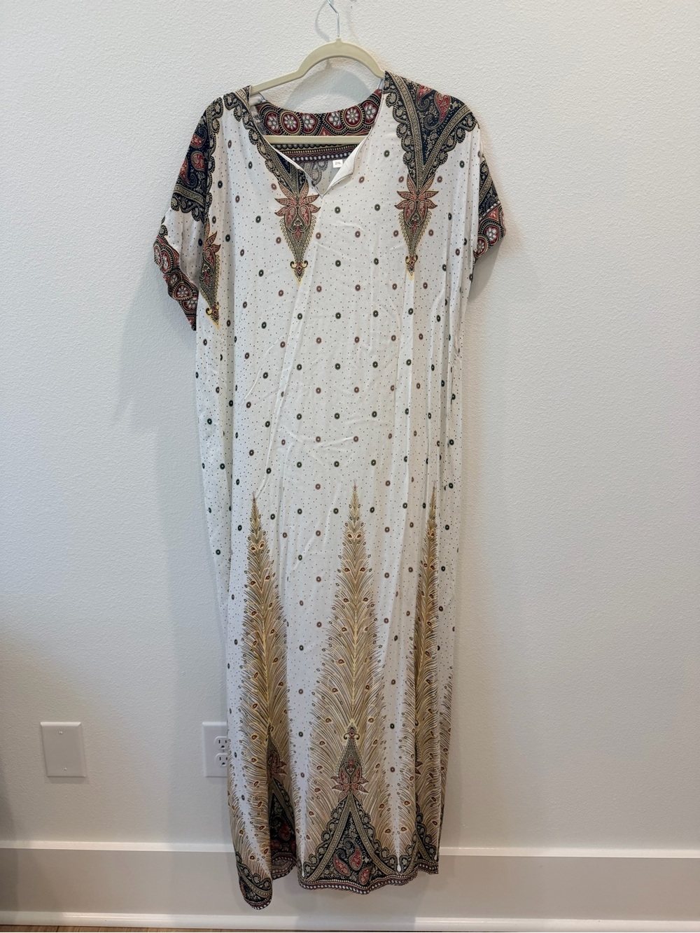 Boho Paisley Print Maxi Kaftan Dress — Purchased in Egypt